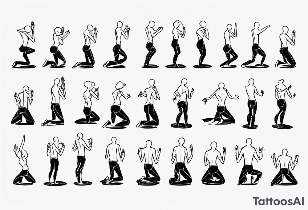 Stick figure kneeling tattoo idea