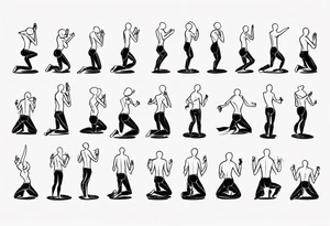 Stick figure kneeling tattoo idea