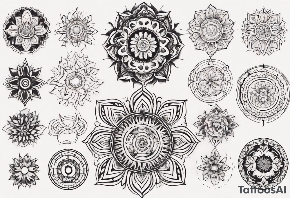 Minimalist Ornemental traditional
Mandala tattoo idea