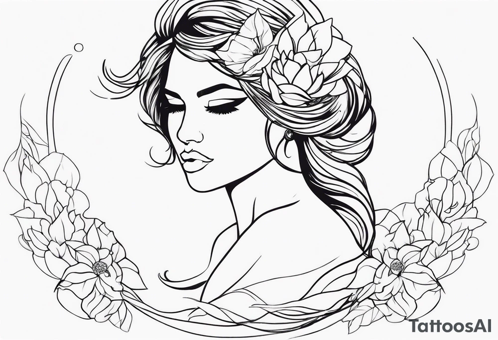 naked woman tattoo idea