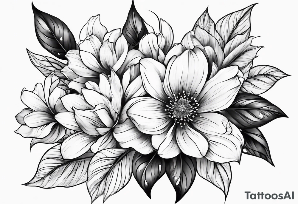 Delicate flower tattoo idea