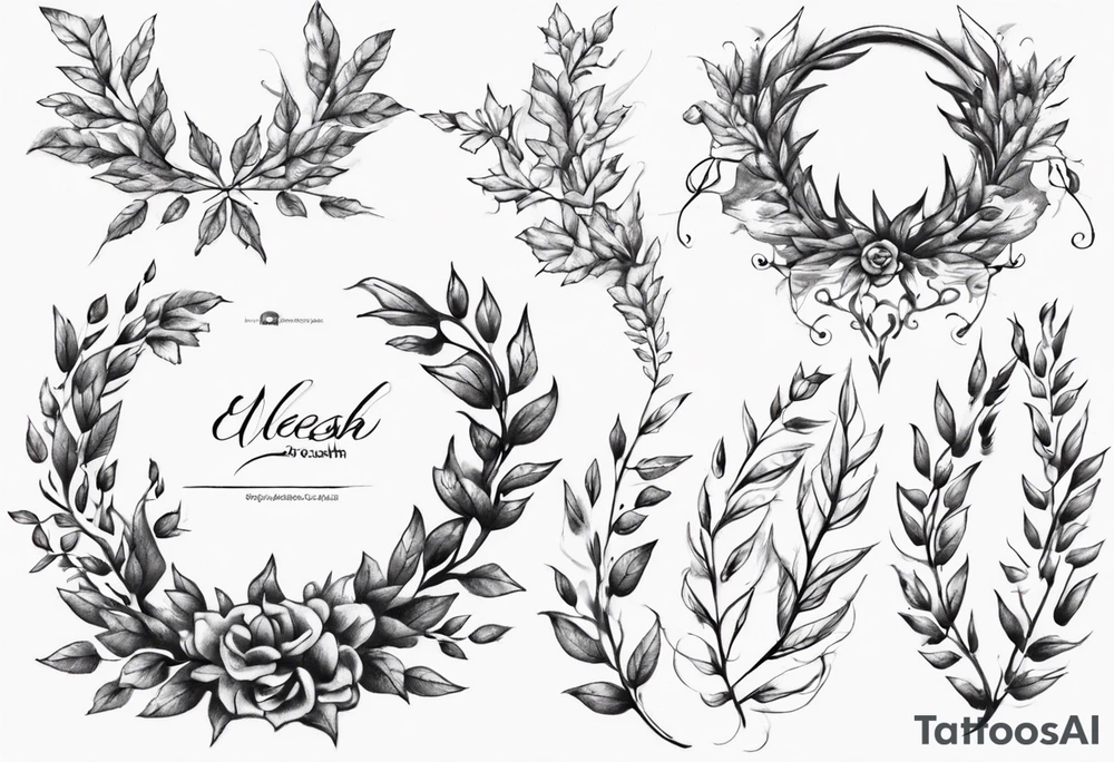 Neck to shoulders wreath leaves tattoo tattoo idea