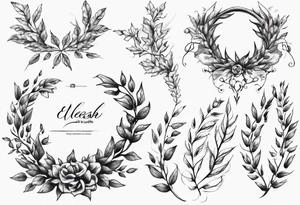 Neck to shoulders wreath leaves tattoo tattoo idea