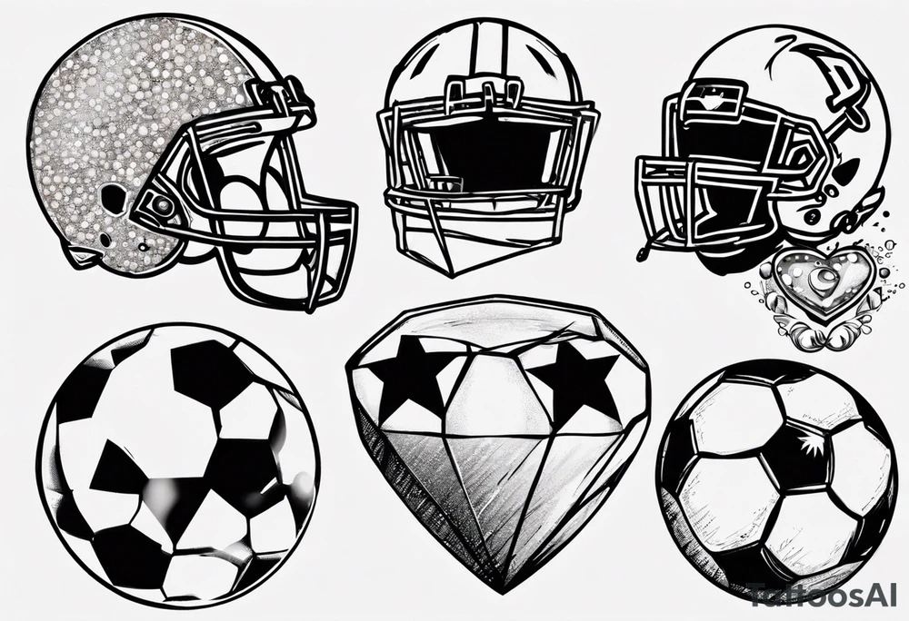 Dad drums diamonds pearls football sports tattoo idea