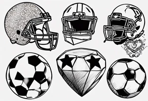 Dad drums diamonds pearls football sports tattoo idea