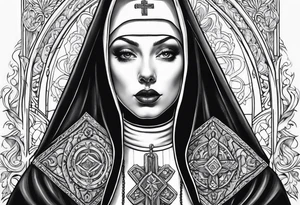 Nun blowjob tattoo idea