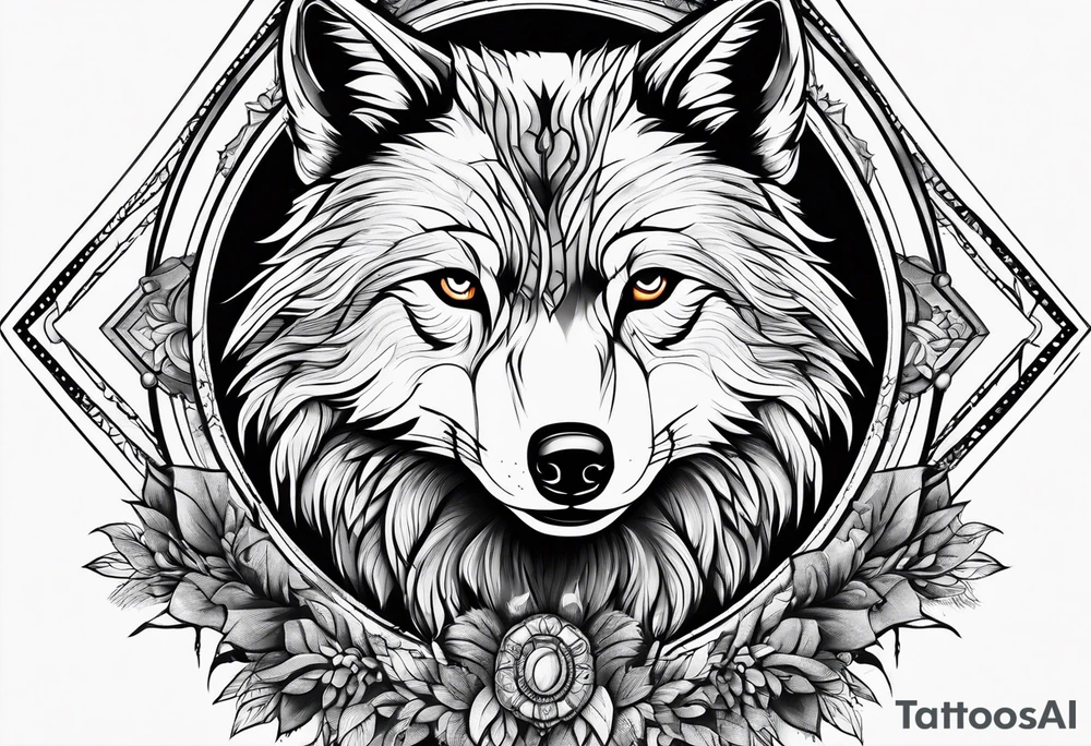 Wolf and raccoon 
Background Woods tattoo idea