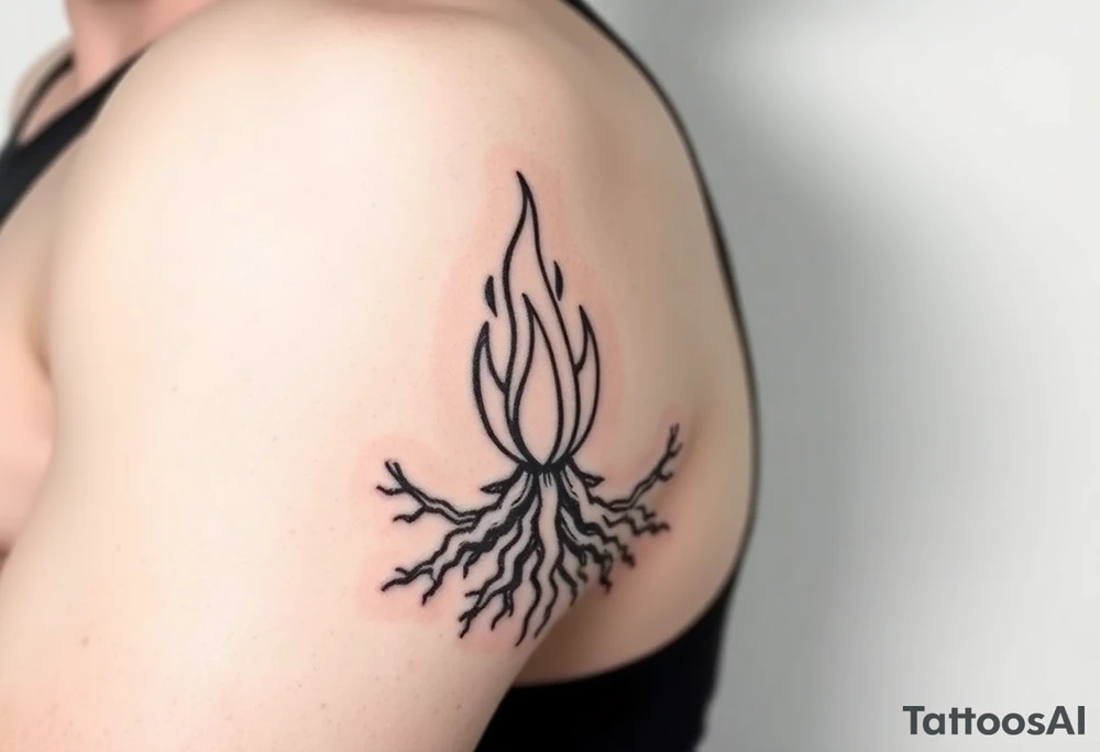 fire in a prison of roots tattoo idea
