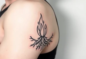 fire in a prison of roots tattoo idea