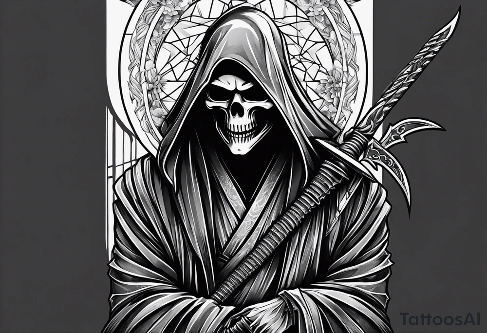 grim reaper with katana tattoo idea