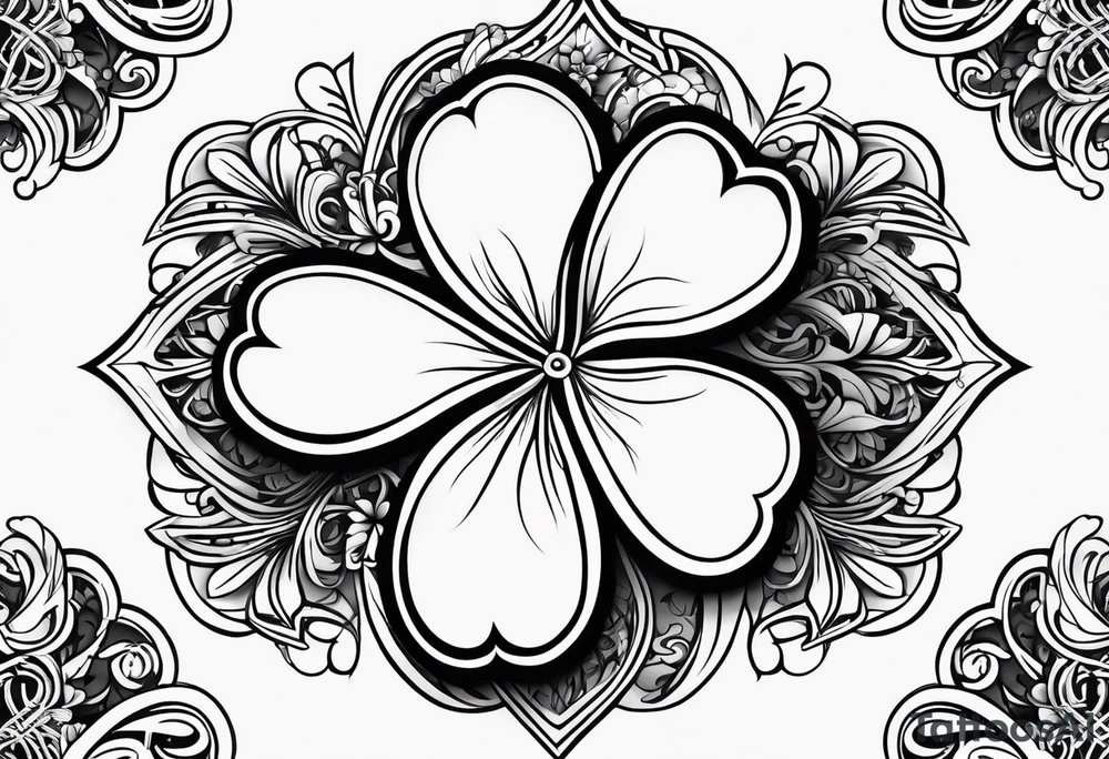 a single three leaf clover with vine tattoo idea