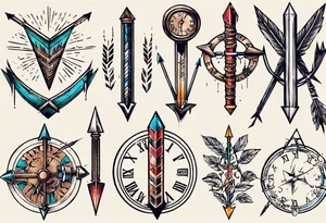 arrow and roman numerals tattoo idea