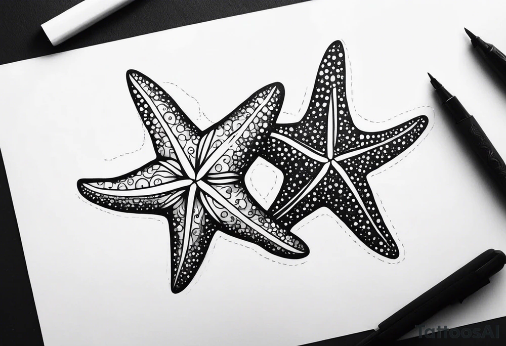 Two Starfish hugging tattoo idea