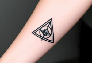 deathly hallows symbol from harry potter with a little illuminati tattoo idea