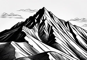 Small
One Mountain peak
Silhouette tattoo idea