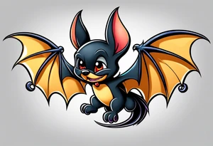 cartoon bat in style of disney tattoo idea