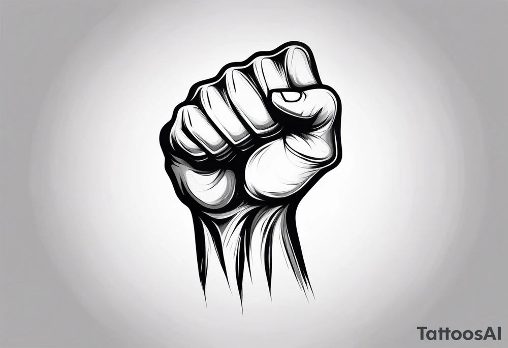A clenched fist on the back using negative space techniques tattoo idea A clenched fist on the back using negative space techniques tattoo idea