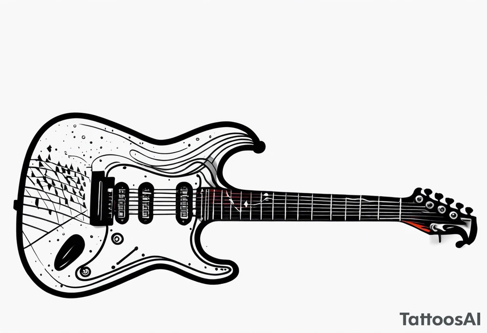 electric guitar made out of waveforms tattoo idea