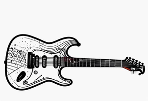 electric guitar made out of waveforms tattoo idea