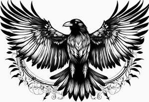 crow with open wings tattoo idea