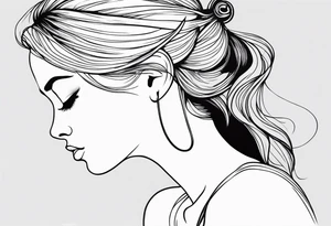 Minimal Fairy profile line tattoo idea