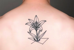 lily coming up out of the tile floor tattoo idea