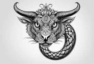 Python with horned head tattoo idea
