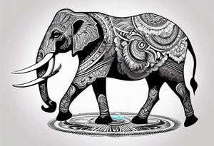 Pferd und Elefant halb Kopf 
Mandala tattoo idea