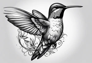 death in a shape of a humming bird tattoo idea