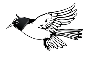 Male European Blackbird flying tattoo idea tattoo idea