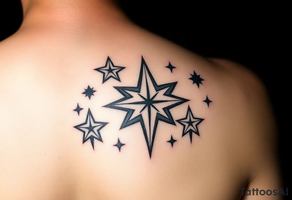 stars with god tattoo idea