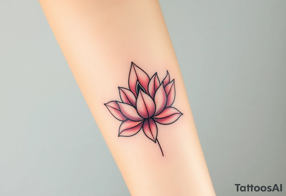 A lotus and orchid combination, blending Buddhist symbolism with the elegance of an orchid, in soft pastel tones tattoo idea