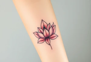 A lotus and orchid combination, blending Buddhist symbolism with the elegance of an orchid, in soft pastel tones tattoo idea