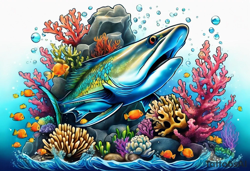 Underwater reef tattoo idea