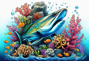 Underwater reef tattoo idea