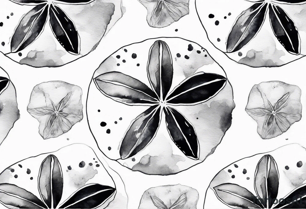 sand dollar 
watercolor
light gray tattoo idea
