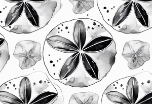 sand dollar 
watercolor
light gray tattoo idea