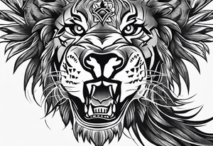 Lion and skull tattoo idea