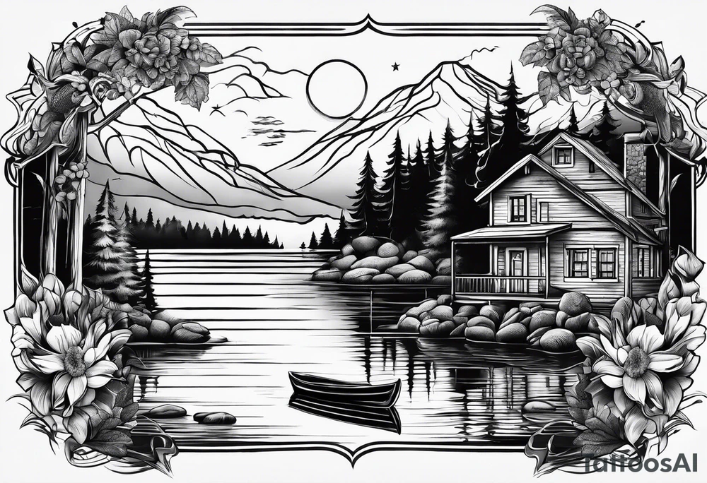 Lake life & love tattoo idea