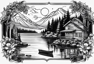 Lake life & love tattoo idea