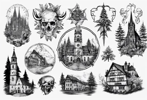 Blackforest freiburg city tattoo idea