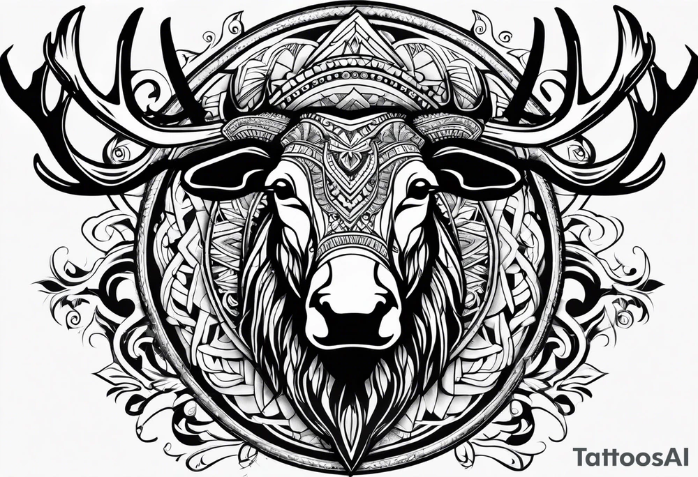 Native Moose tattoo idea