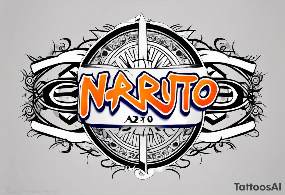 A naruto headband with the letters AR in the middle tattoo idea