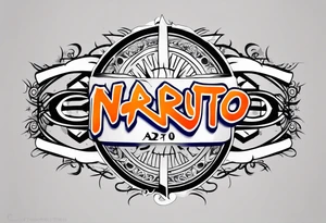 A naruto headband with the letters AR in the middle tattoo idea