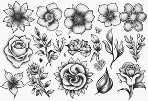 Flowers and love tattoo idea