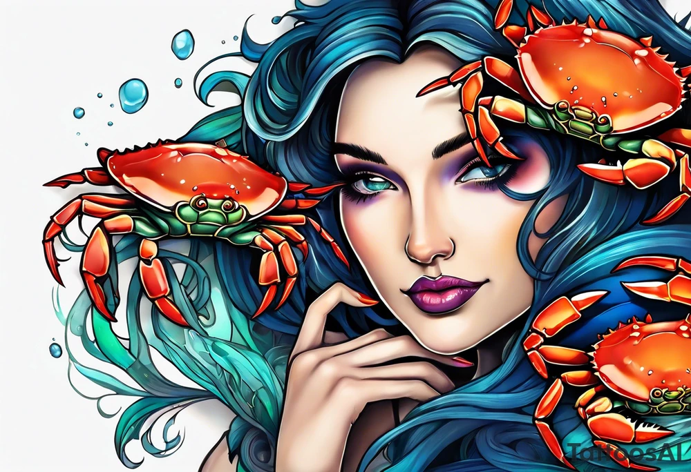 Crab con  69 nelle chele tattoo idea