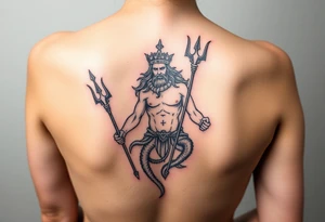 Neptune with trident tattoo idea