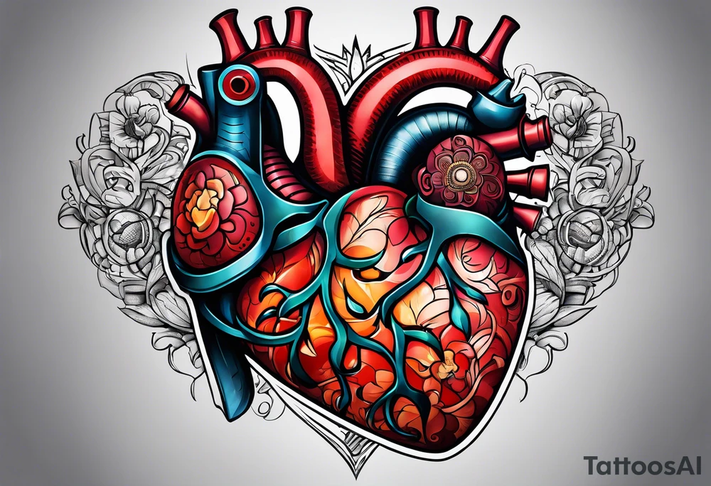 AI Tech heart tattoo idea
