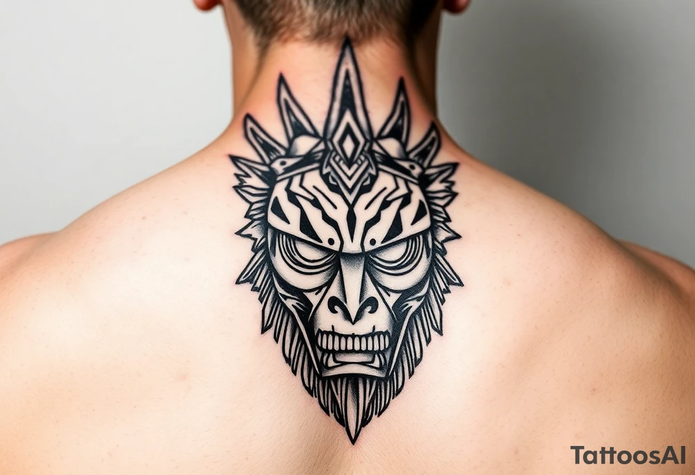 Zulu 
african mask tattoo idea
