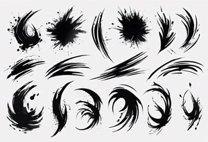 A lot of Brush stroke lines tattoo idea